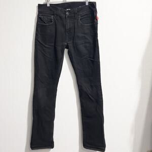 NWOT True Religion Jeans Mens 31 Straight Flap Black Faded Slim Stretch Denim